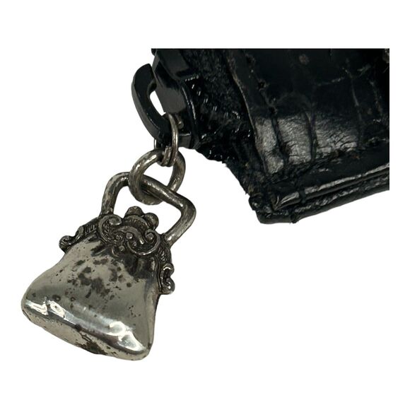 Brighton Black Leather Heart ID Coin Change Purse Credit Card Zip Top - Picture 5 of 9